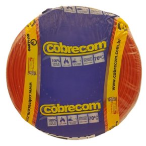 Cabo Flexivel 750V 1,5mm² Antichama - Vermelho - Cobrecom - Rolo 100m