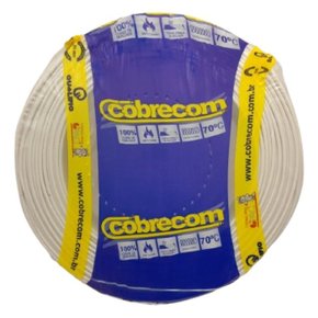 Cabo Flexivel 750V 10mm² Antichama - Branco - Cobrecom - Rolo 100m
