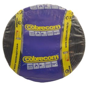 Cabo Flexivel 750V 6mm² Antichama - Preto - Cobrecom - Rolo 100m