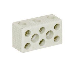 Conector Porcelana Tripolar 10mm² - 3 Pólos - 50A
