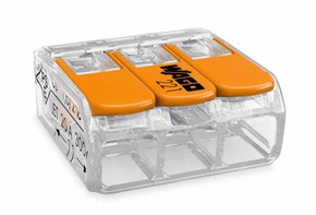 Conector WAGO Legítimo 221-413 - 3 Pólos - Até 4mm