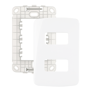 Conjunto Placa Com Suporte 4x2 P/ 2 Módulos Separados - Linha B3 - Margirius