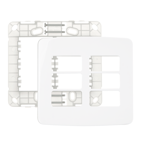 Conjunto Placa Com Suporte 4x4 P/ 6 Módulos Separados - Linha B3 - Margirius