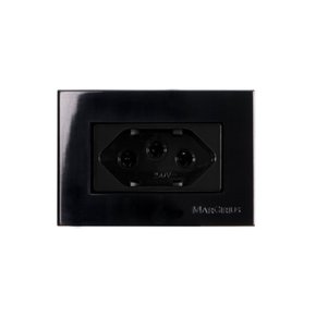 Conjunto Tomada Para Móvel 10A (2P+T) Preta - Sleek - Margirius
