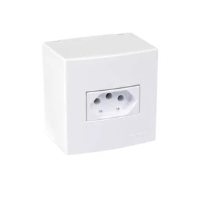 Conjunto Tomada Sobrepor 10A (2P+T) Branca - Sleek - Margirius