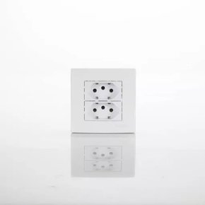 Conjunto Tomada Sobrepor Dupla 10A (2P+T) Branca - Sleek - Margirius