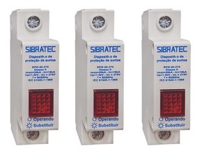 Protetor Surto DPS 20kA 275V Classe II - Sibratec - 3 Unidades
