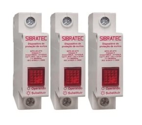 Protetor Surto DPS 40kA 275V Classe II - Sibratec - 3 Unidades