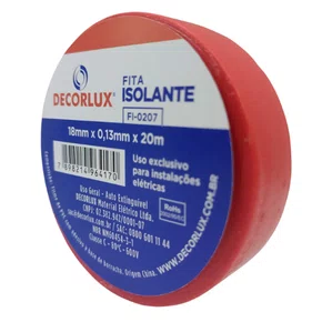Fita Isolante 18MM x 20M - Decorlux - Vermelha