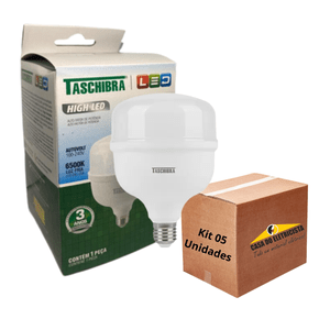 KIT C/5 Lampadas Bulbo Led 20W 6500K - Bivolt - Branco Frio