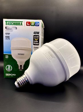 Kit C/ 5 Lampadas Bulbo Led 40W Taschibra 6500K - Bivolt - Branco Frio