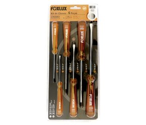 Kit Chave de Fenda e Philips com 6 Peças - Foxlux Kit Chave de Fenda e Philips com 6 Peças - Foxlux