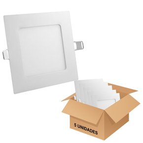 Kit Luminária Led Plafon Embutir 400X400 30w/36w* 6500K - Branco Frio - 5 unidades Kit Luminária Led Plafon Embutir 400X400 30w/36w* 6500K - Branco Frio - 5 unidades