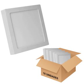 Kit Luminária Led Plafon Sobrepor 220X220 18W 6500K - Branco Frio - 10 unidades Kit Luminária Led Plafon Sobrepor 220X220 18W 6500K - Branco Frio - 10 unidades