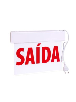 Placa de Sinalização Saída Slim Face Única com Adesivo e Bateria