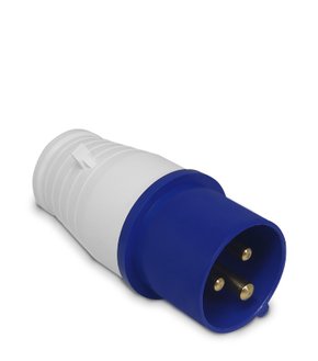 Plugue Industrial 2P+T 220V 16A IP44 AZUL