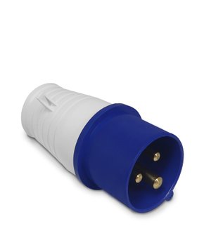 Plugue Industrial 2P+T 220V 32A IP44 AZUL
