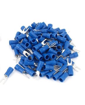 Terminal Pré-Isolado Garfo Para Cabo 2,5mm² - Azul - 100 Unidades Terminal Pré-Isolado Garfo Para Cabo 2,5mm² - Azul - 100 Unidades