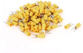 Terminal Pré-Isolado Garfo Para Cabo 6,0mm² - Amarelo - 100 Unidades Terminal Pré-Isolado Garfo Para Cabo 6,0mm² - Amarelo - 100 Unidades