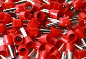 Terminal Tubular Ilhós 1,0mm² - Vermelho - 100 Unidades