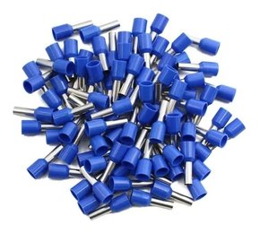 Terminal Tubular Ilhós 2,5mm² - Azul - 100 Unidades