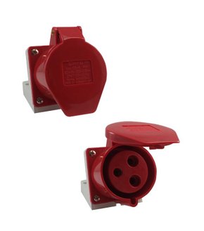 Tomada Industrial Sobrepor 2P+T 380V 32A 9H IP44