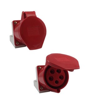 Tomada Industrial Sobrepor 3P+T+N 380V 32A 6H IP44