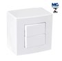 Conjunto Interruptor Duplo Simples Branco - Sleek - Margirius